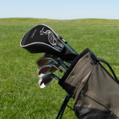 Personalisierte Weiße Heringe Birds Black Golf Headcover (In SItu)