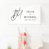 Personalisierte Weiße Hochzeit Banner (Insitu)