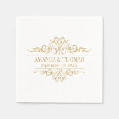 Personalisierte weiße Hochzeit elegante moderne Se Serviette (Vorderseite)