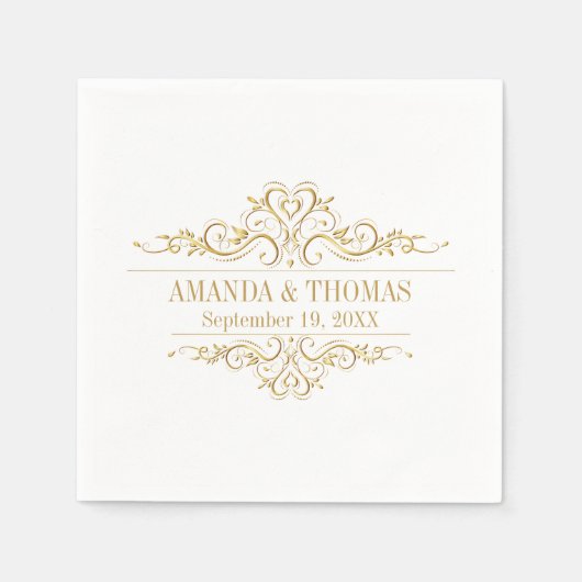 Personalisierte weiße Hochzeit elegante moderne Se Serviette (Vorderseite)