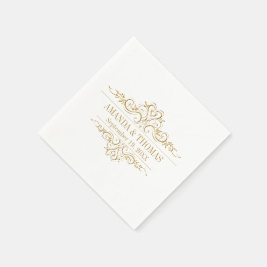 Personalisierte weiße Hochzeit elegante moderne Se Serviette (Ecke)