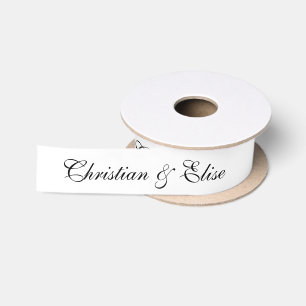Personalisierte weiße Hochzeit Satinband