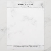 Personalisierte, weiße Imitate Marmor Silver Accen Briefbogen (Vorderseite)