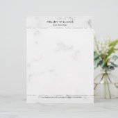 Personalisierte, weiße Imitate Marmor Silver Accen Briefbogen (Stehend Vorderseite)