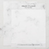 Personalisierte, weiße Imitate Marmor Silver Accen Briefbogen (Vorne/Hinten)