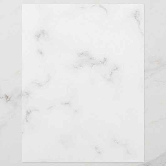 Personalisierte, weiße Imitate Marmor Silver Accen Briefbogen (Rückseite)