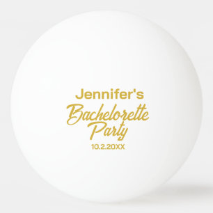 Personalisierte weiße Junggesellinnen-Abschiedspar Tischtennisball