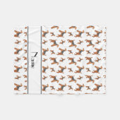 Personalisierte weiße Lakeland-Terriernamenshunde Fleecedecke (Vorderseite (Horizontal))