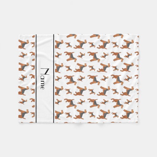 Personalisierte weiße Lakeland-Terriernamenshunde Fleecedecke (Vorderseite (Horizontal))