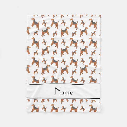 Personalisierte weiße Lakeland-Terriernamenshunde Fleecedecke (Vorderseite)