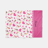 Personalisierte weiße Mädchen Fleecedecke (Vorderseite (Horizontal))