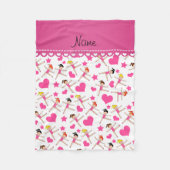 Personalisierte weiße Mädchen Fleecedecke (Vorderseite)