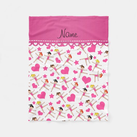 Personalisierte weiße Mädchen Fleecedecke (Vorderseite)