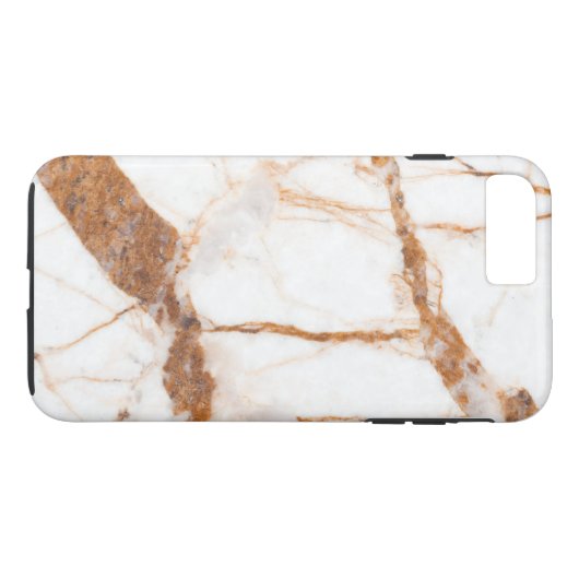 Personalisierte, weiße Marmortextur Case-Mate iPhone Hülle (Rückseite (Horizontal))