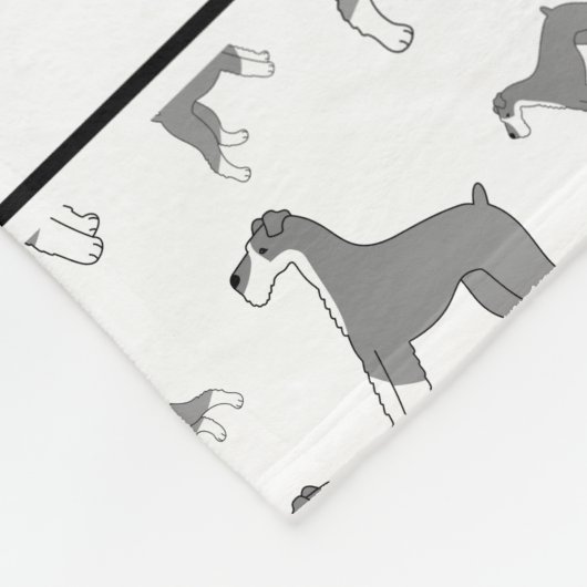 Personalisierte weiße MiniaturSchnauzernamenshunde Fleecedecke (Ecke)