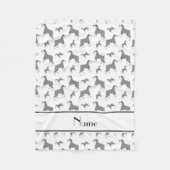 Personalisierte weiße MiniaturSchnauzernamenshunde Fleecedecke (Vorderseite)