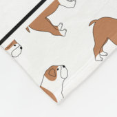 Personalisierte weiße Namensbulldogge Fleecedecke (Ecke)