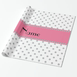 Personalisierte weiße Namensdiamanten Geschenkpapier