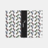 Personalisierte weiße Namensmotorräder Fleecedecke (Vorderseite (Horizontal))