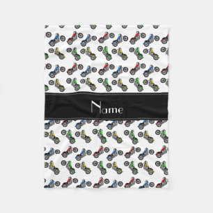 Personalisierte weiße Namensmotorräder Fleecedecke