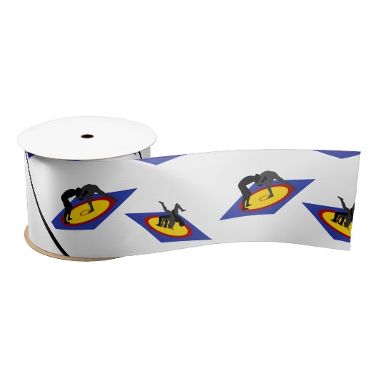 Personalisierte weiße Namensringkämpfer auf Matte Satinband (Spule)