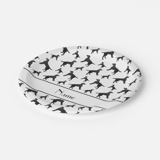 Personalisierte weiße pappteller (Schrägansicht)