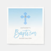 Personalisierte Weiße Pastel Blauer Junge Cross BA Serviette (Vorderseite)