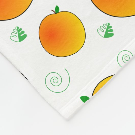 Personalisierte weiße Pfirsiche grüne Blätter wirb Fleecedecke (Ecke)