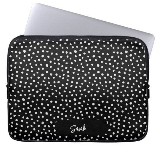 Personalisierte weiße Polka Dots drucken Laptop-Är Laptopschutzhülle (Vorderseite)