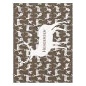 Personalisierte weiße rustikale Rotwild auf Tischdecke (Vorderseite)