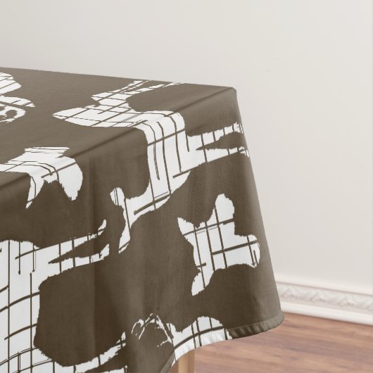 Personalisierte weiße rustikale Rotwild auf Tischdecke (Beispiel)