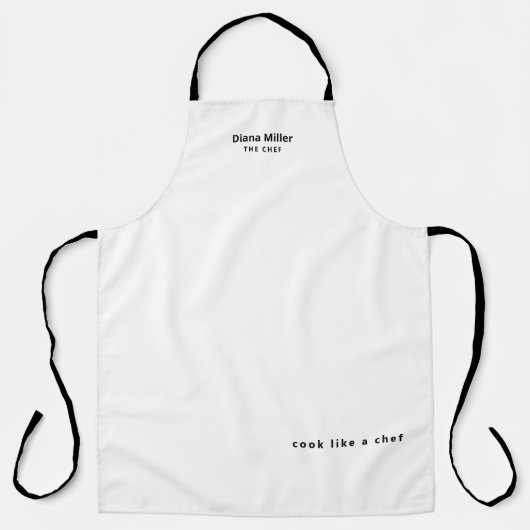 personalisierte weiße Schürze mit dem Namen des Ko (Vorderseite)