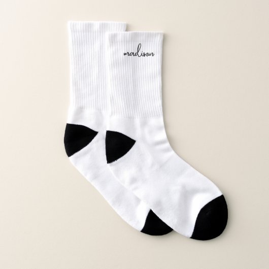 Personalisierte weiße Skriptsocken Socken (Paar)