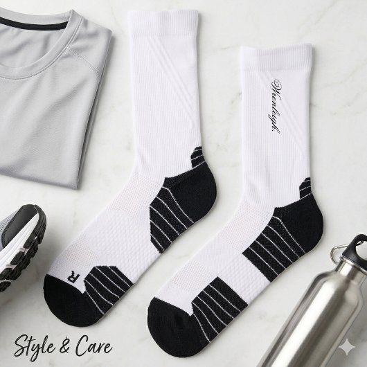 Personalisierte weiße Socken mit individuellem Nam