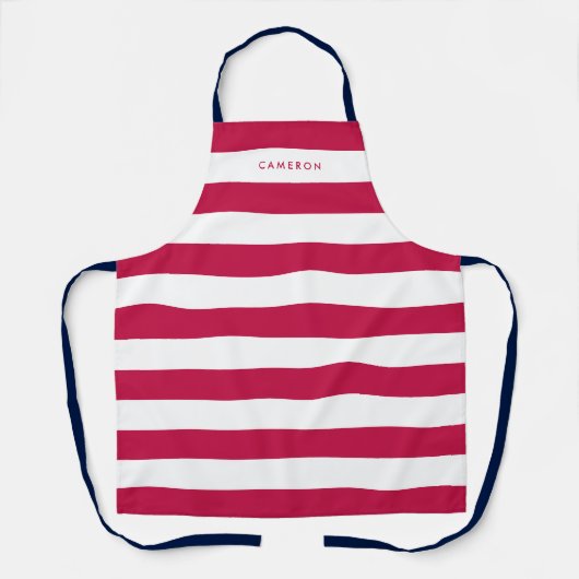 Personalisierte, weiße Streifen und bearbeitbare F Schürze (Vorderseite)