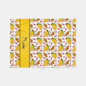 Personalisierte weiße Tacos Sombreros-NamensChilis Fleecedecke (Vorderseite (Horizontal))