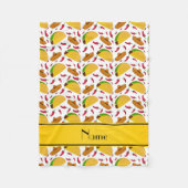 Personalisierte weiße Tacos Sombreros-NamensChilis Fleecedecke (Vorderseite)