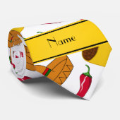 Personalisierte weiße Tacos Sombreros-NamensChilis Krawatte (Gerollt)
