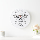 Personalisierte weiße Tauben Hochzeitsgeschenk Acr Große Wanduhr (Zuhause)