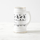 Personalisierte weiße trex Namensdinosaurier Bierglas (VorderseiteRechts)