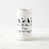 Personalisierte weiße trex Namensdinosaurier Bierglas (Mittel)