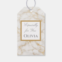 Personalisierte weiße und goldene Marmor-Geschenka
