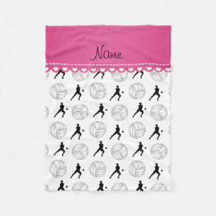 Personalisierte weiße Volleyball-NamensSilhouette Fleecedecke