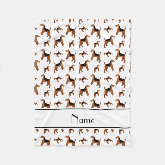 Personalisierte weiße Waliser-Terriernamenshunde Fleecedecke (Vorderseite)