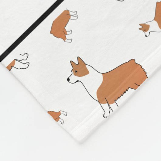 Personalisierte weiße Walisercorgi Fleecedecke (Ecke)