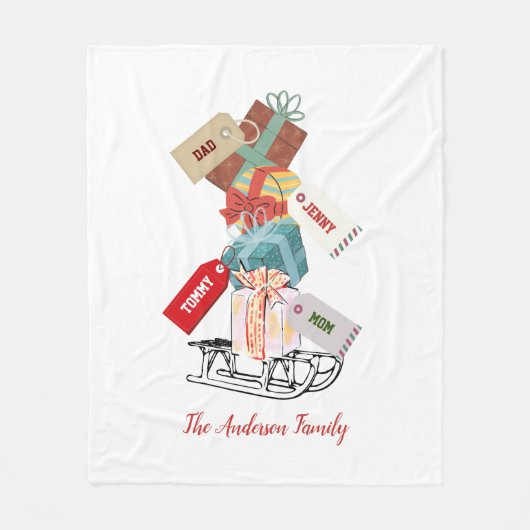 Personalisierte weiße Weihnachtsgeschenke Niedlich Fleecedecke (Vorderseite)