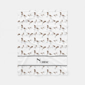 Personalisierte weiße Zeigernamenshunde Fleecedecke (Vorderseite)