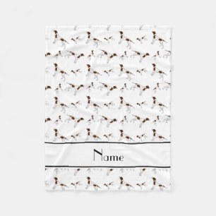 Personalisierte weiße Zeigernamenshunde Fleecedecke