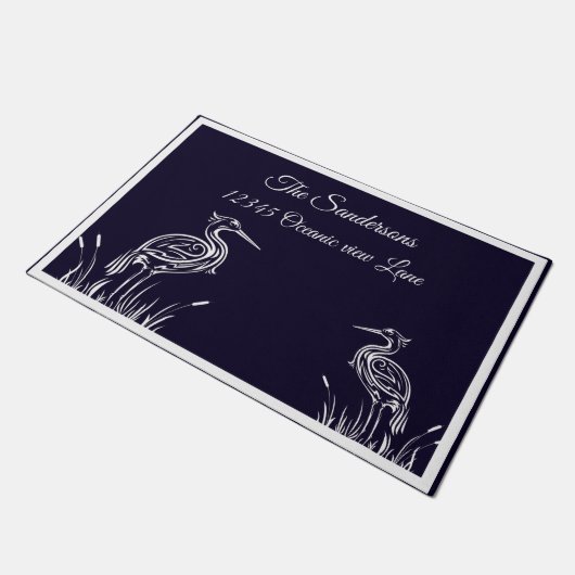 Personalisierte Weißherbergen an der Küste Fußmatte (Schrägansicht)