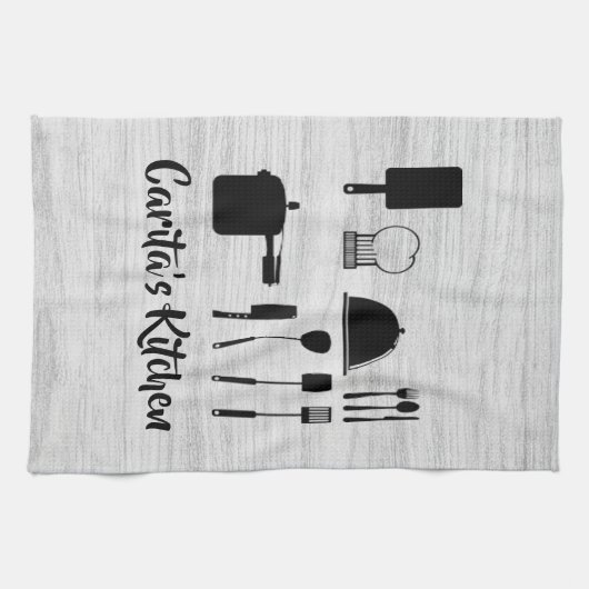 Personalisierte Weißholz Textur Küchentücher (Horizontal)